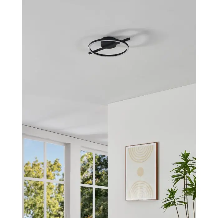 Eglo verlichting AMANDOLO Plafondlamp LED Zwart, Afstandsbediening, Kleurwisselaar Tijdelijk Beschikbaar