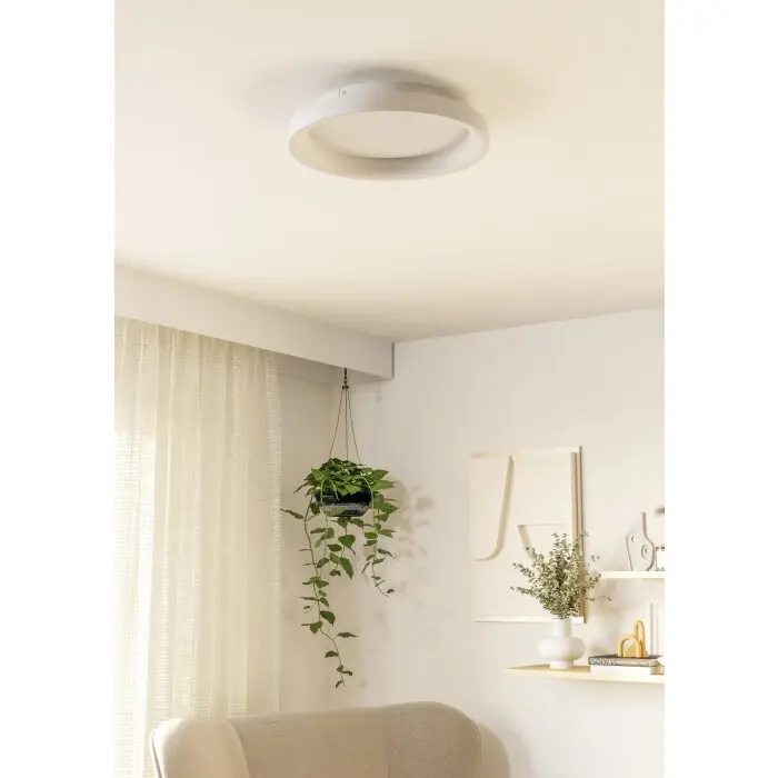 Hete Deal Eglo verlichting LORETELLO Plafondlamp, Wand- en plafondlamp LED Wit, Afstandsbediening