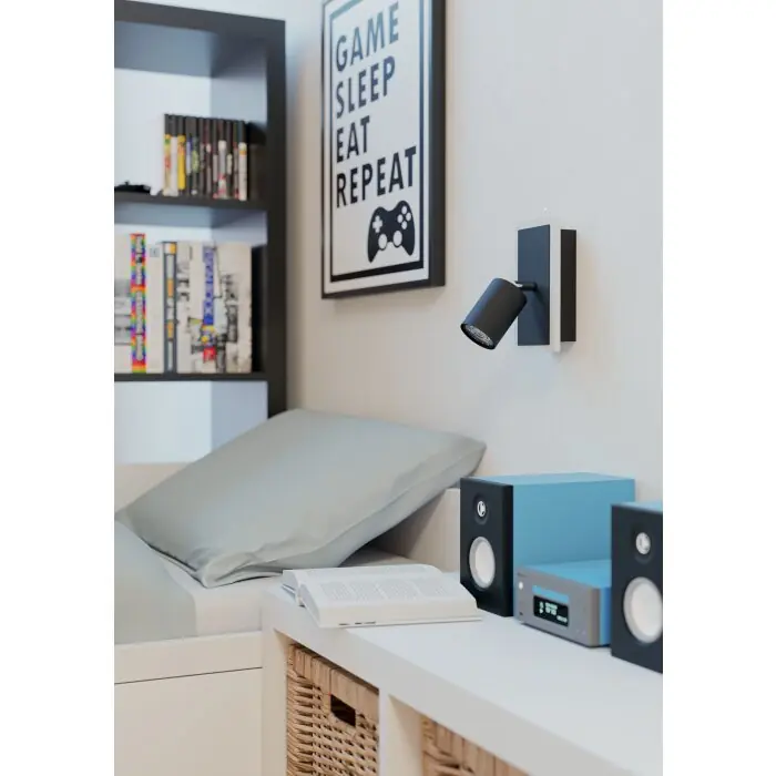 Eglo verlichting EGLO Plafondspot, Wandlamp LED Zwart Favoriet
