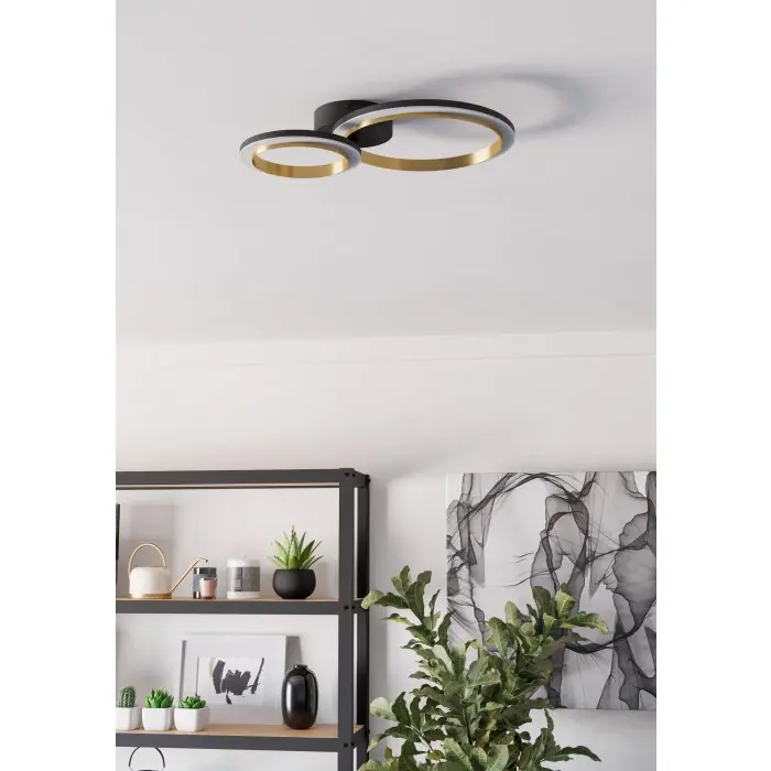 Voordeelprijs Eglo verlichting CALLIERA Plafondlamp LED Messing, Zwart