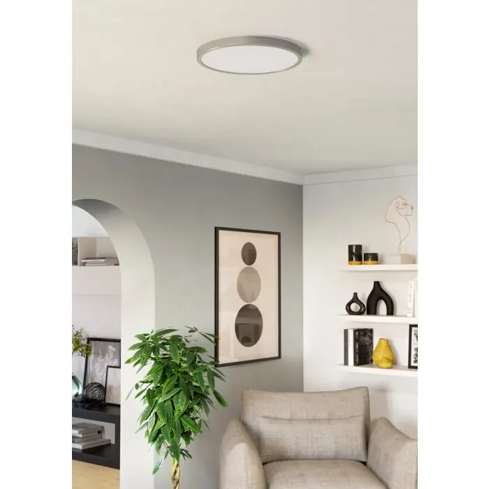 Betaalbaar Eglo verlichting 6-Z Plafondlamp, Wandlamp LED Nikkel mat, Kleurwisselaar