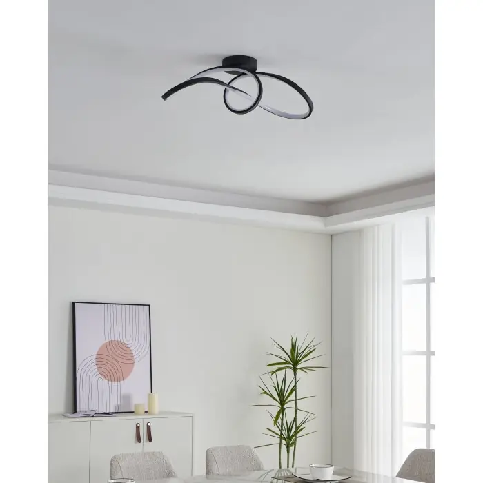 Shop Nu Eglo verlichting CALAROSSA-Z Plafondlamp LED Zwart, Kleurwisselaar