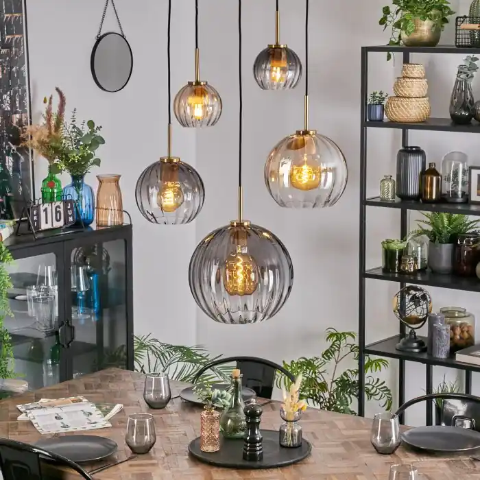 Direct Verzonden Koyoto Hanglamp, Kogellampje, Hanglamp Goud, Zwart, 5-lichts