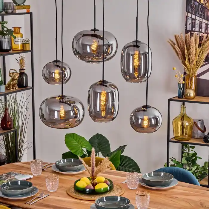 Veilige Betaling Apedo Hanglamp, Hanglamp Rookkleurig, 6-lichts