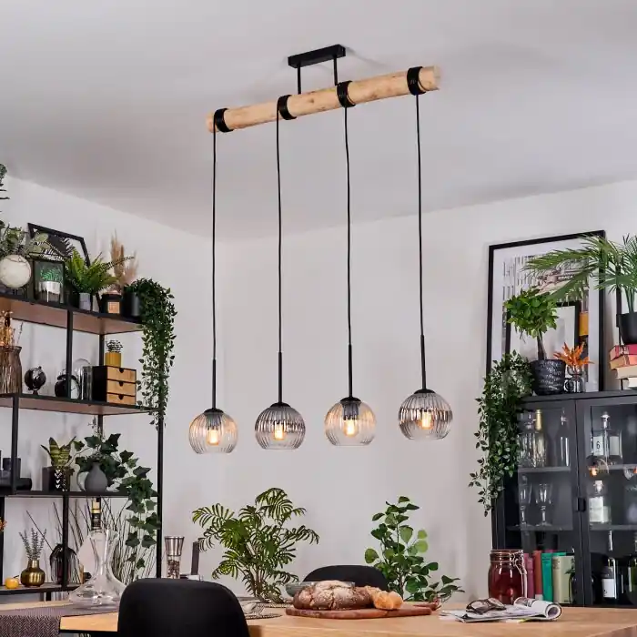 Lage Prijs Koyoto Hanglamp, Kogellampje, Hanglamp Natuurlijke kleuren, Zwart, 4-lichts