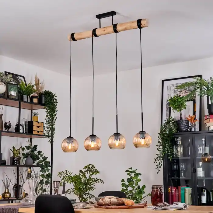 Goedkoop Koyoto Hanglamp, Kogellampje, Hanglamp Natuurlijke kleuren, Zwart, 4-lichts
