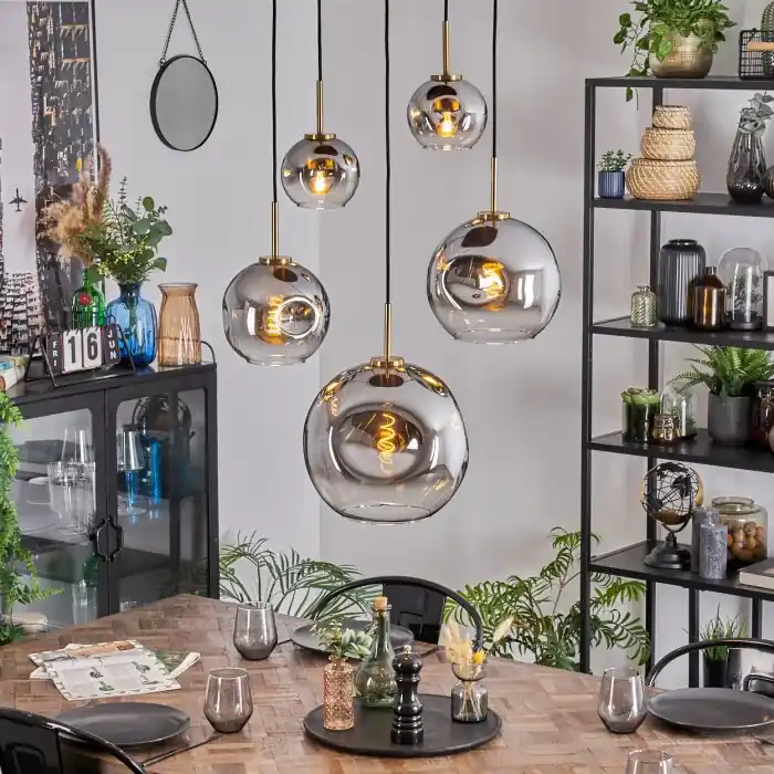 Ripoll Hanglamp, Kogellampje, Hanglamp Goud, Zwart, 5-lichts Rechtstreeks Van De Fabrikant