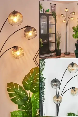 Weekendaanbieding Ripoll Kogellampje, Staande lamp Amber, Duidelijk, Rookkleurig, 5-lichts