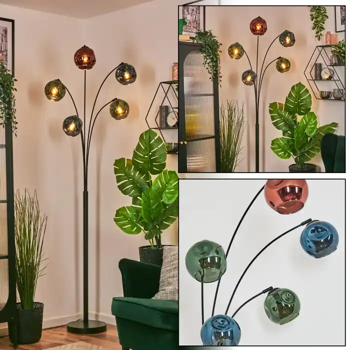 Premium Ripoll Kogellampje, Staande lamp Blauw, Groen, Koperkleurig, 5-lichts