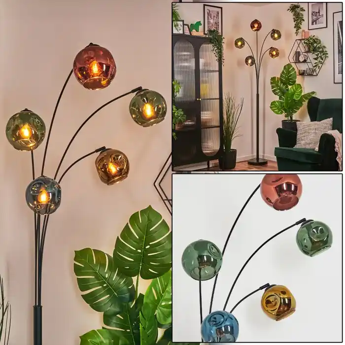 Ripoll Kogellampje, Staande lamp Blauw, Goud, Groen, Koperkleurig, 5-lichts Hete Deal