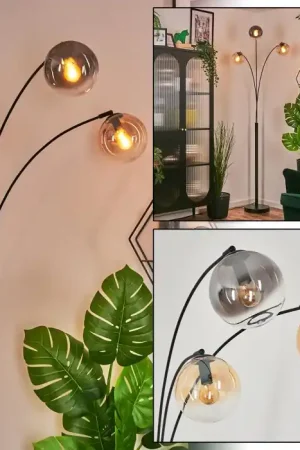 Aanbieding Gastor Kogellampje, Staande lamp Amber, Duidelijk, Rookkleurig, 3-lichts