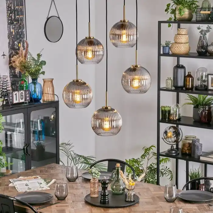 Koyoto Hanglamp, Kogellampje, Hanglamp Goud, Zwart, 5-lichts Bestseller
