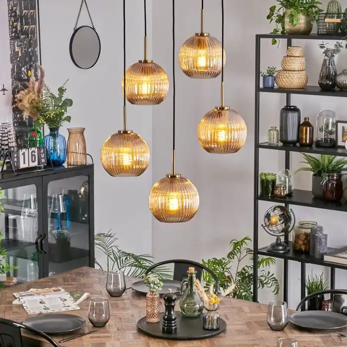 Lage Prijs Koyoto Hanglamp, Kogellampje, Hanglamp Goud, Zwart, 5-lichts