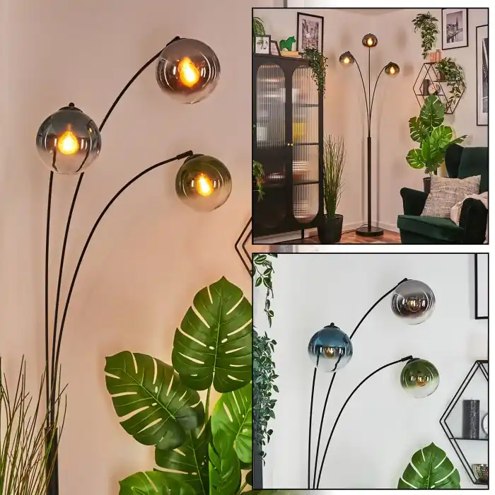 Premium Gastor Kogellampje, Staande lamp Blauw, Chroom, Groen, Duidelijk, Rookkleurig, 3-lichts