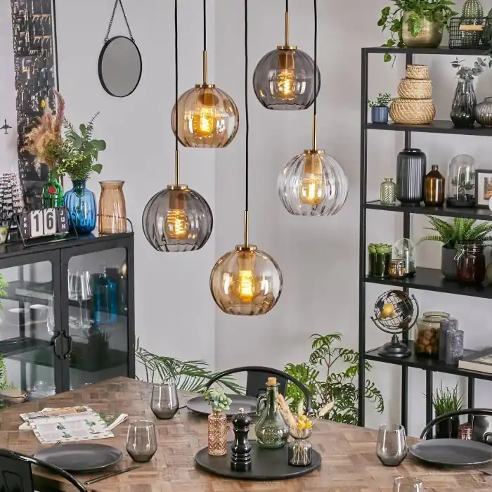Fabrieksprijs Koyoto Hanglamp, Kogellampje, Hanglamp Goud, Zwart, 5-lichts