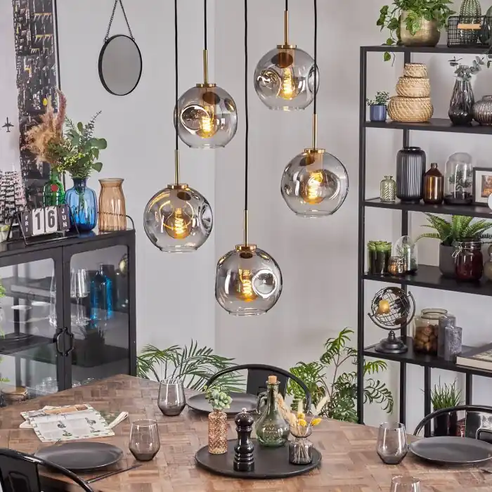 Speciale Aanbieding Ripoll Hanglamp, Kogellampje, Hanglamp Goud, Zwart, 5-lichts