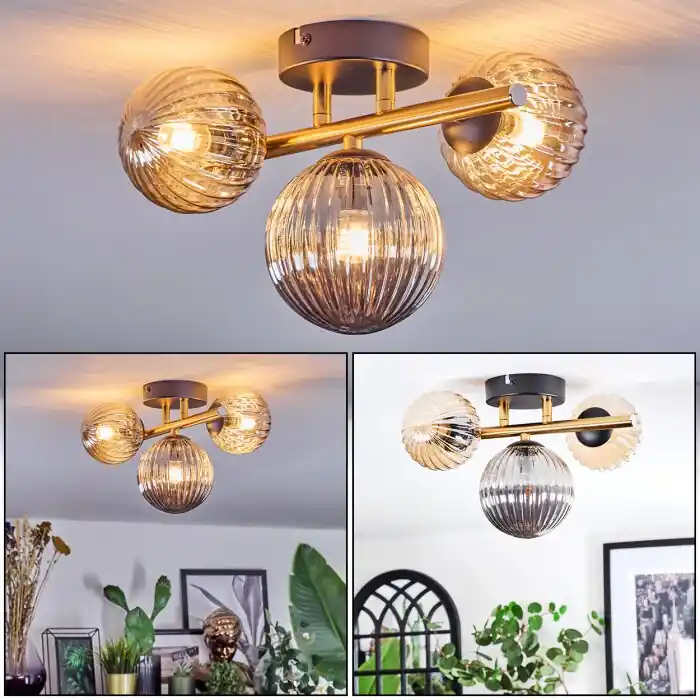 Bestseller Chehalis Plafondlamp, Kogellampje Goud, Zwart, 3-lichts
