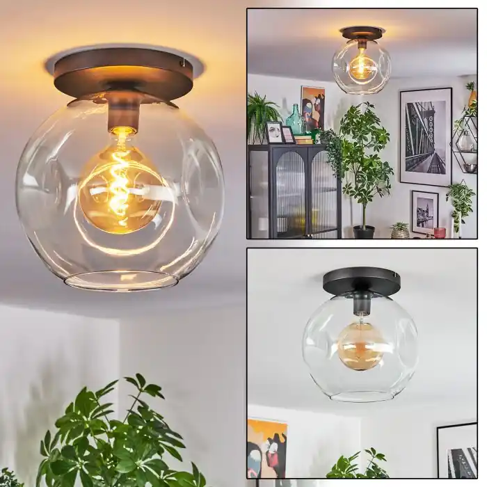 Ripoll Plafondlamp, Kogellampje Duidelijk, 1-licht Rechtstreeks Van De Fabrikant