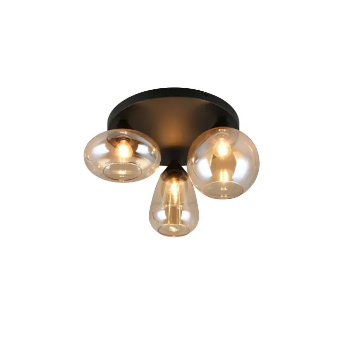 Trio verlichting Lumina Plafondlamp Zwart, 3-lichts Rechtstreeks Van De Fabrikant