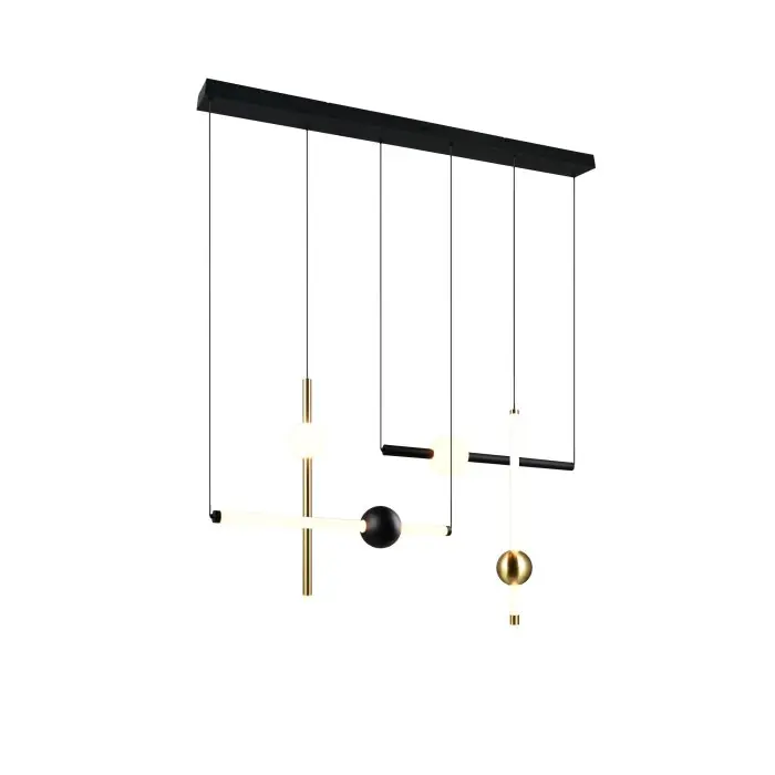 Koop Online Trio verlichting Melita Hanglamp LED Zwart-Goud, 1-licht