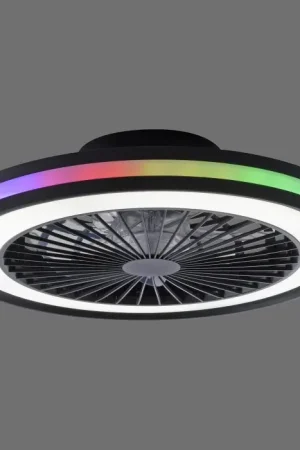 Dagaanbieding Lichten Direct BRANDON Plafondlamp LED Zwart, 2-lichts, Afstandsbediening, Kleurwisselaar