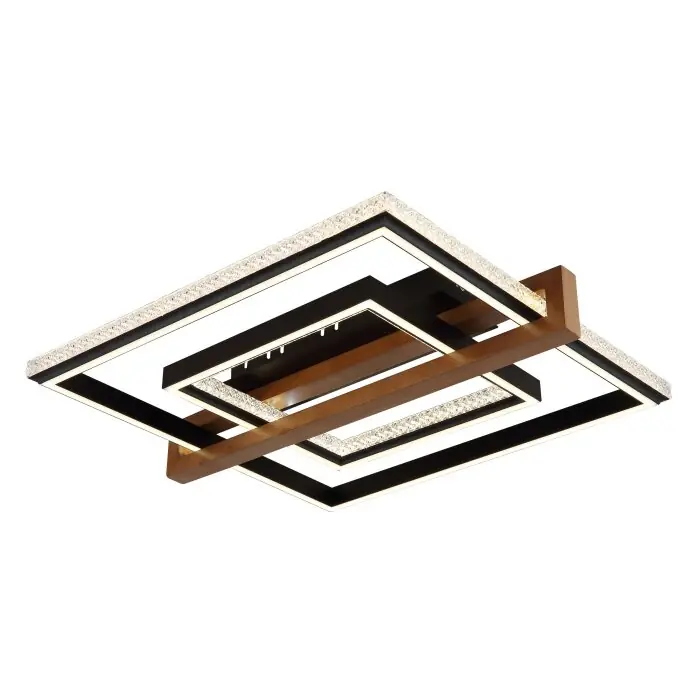 Populair Globo Deloris Plafondlamp LED Donkerbruin, Zwart, 1-licht, Afstandsbediening