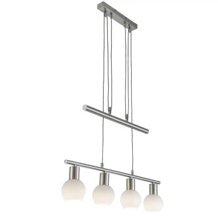 Globo Loxy Hanglamp Nikkel mat, 4-lichts Must-Have