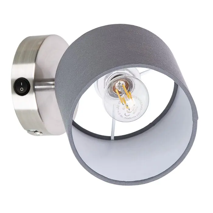 Laatste Versie Globo Atlanta Wandlamp, Muurspot Nikkel mat, 1-licht