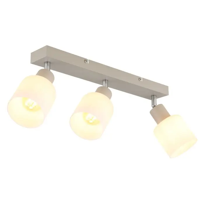 Premium Globo Trent Plafondlamp Chroom, Zandkleurig, 3-lichts