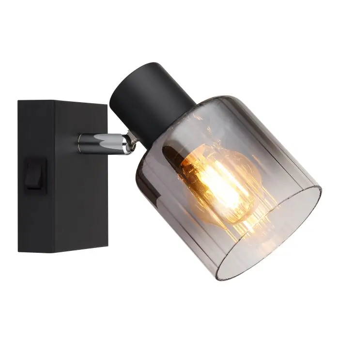 Globo Jack Wandlamp, Muurspot Zwart, 1-licht Veilige Betaling