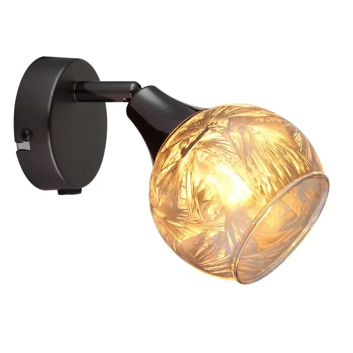 Alleen Vandaag Globo Frosta Wandlamp, Muurspot Chroom, Zwart, 1-licht
