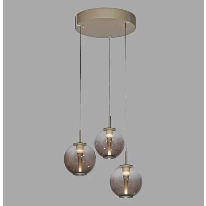 Alleen Vandaag Paul Neuhaus Verlichting E-Infinity Hanglamp LED Brons, 3-lichts, Afstandsbediening
