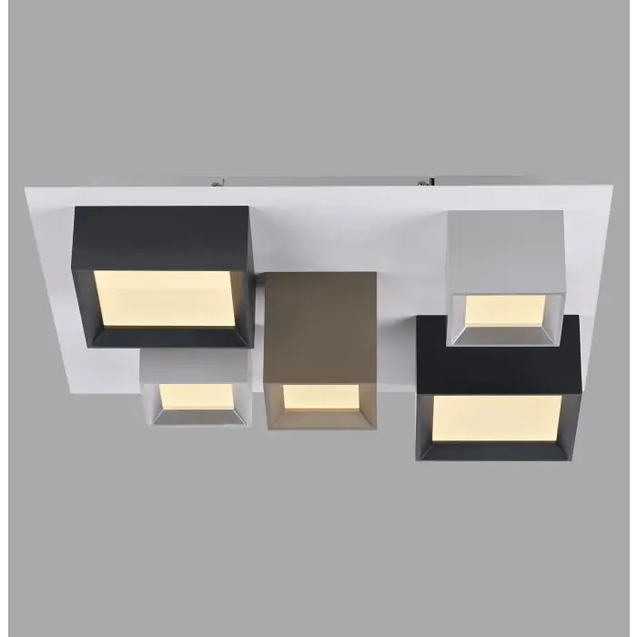Gereduceerde Prijs Paul Neuhaus Verlichting Manhattan Plafondlamp LED Grijs, 1-licht, Afstandsbediening
