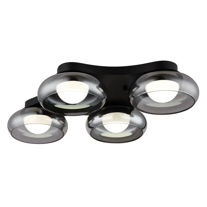 Globo Carlene Plafondlamp LED Zwart, 1-licht Snelle Levering