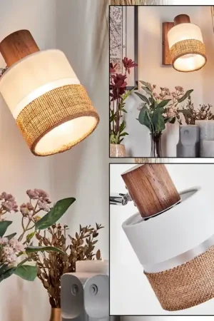 Finale Uitverkoop Fallhagen Wandlamp, Muurspot Chroom, Hout donker, 1-licht