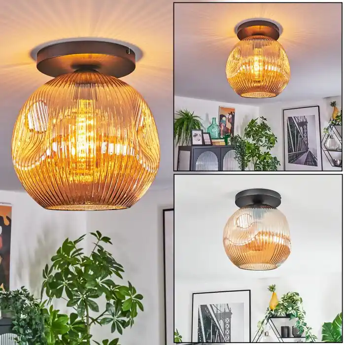 Hete Deal Ripoll Plafondlamp, Kogellampje Amber, 1-licht