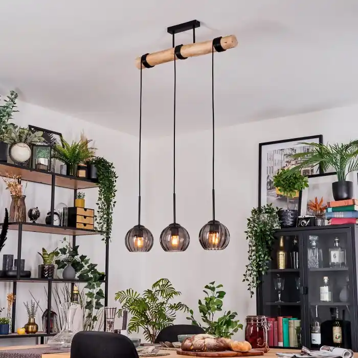 Koyoto Hanglamp, Kogellampje, Hanglamp Natuurlijke kleuren, Zwart, 3-lichts Meest Verkocht
