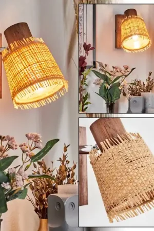 Voordeelprijs Lindberg Wandlamp, Muurspot Chroom, Hout donker, 1-licht