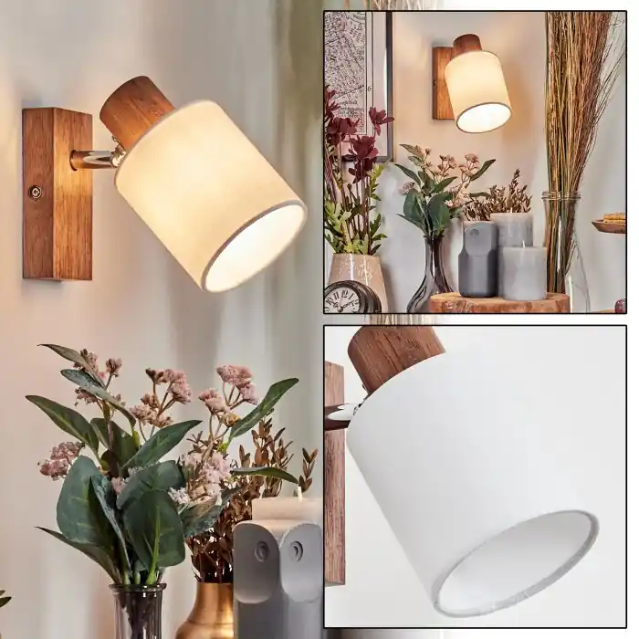 Gecertificeerd Fallhagen Wandlamp, Muurspot Chroom, Hout donker, 1-licht