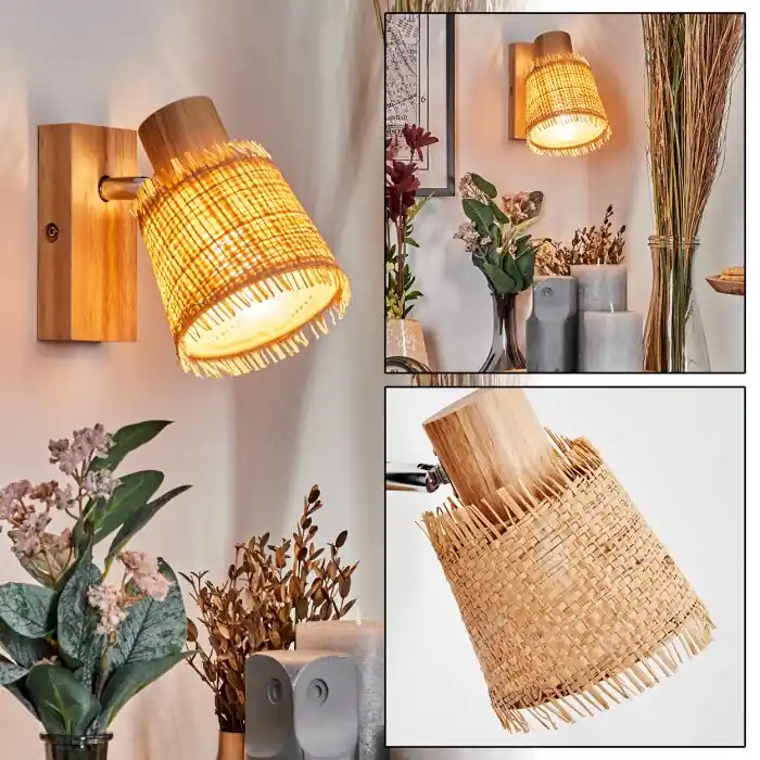 Lindberg Wandlamp, Muurspot Chroom, Hout licht, 1-licht Koop Online