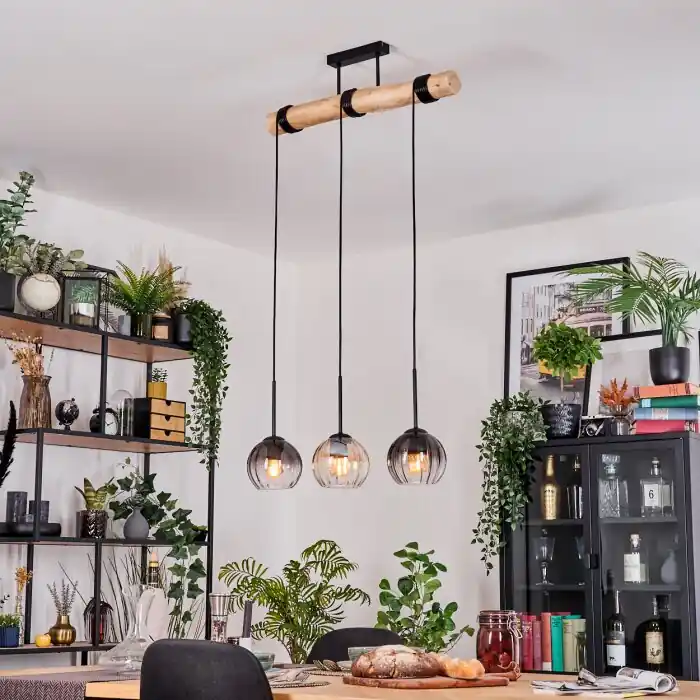 Nu Kopen Koyoto Hanglamp, Kogellampje, Hanglamp Natuurlijke kleuren, Zwart, 3-lichts
