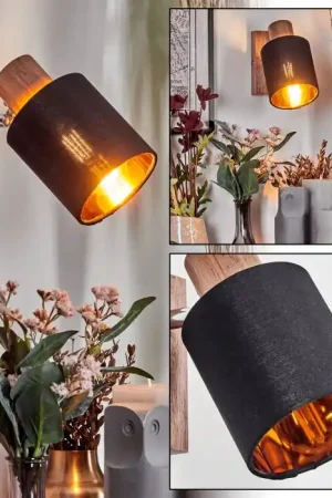 Fallhagen Wandlamp, Muurspot Chroom, Hout donker, 1-licht Koop Online