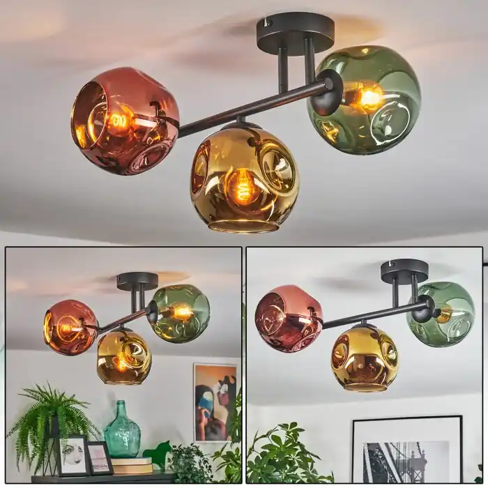 Ripoll Plafondlamp, Kogellampje Goud, Groen, Koperkleurig, 3-lichts Meest Verkocht