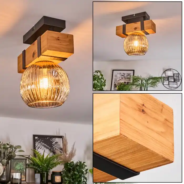 Sernadelo Plafondlamp, Kogellampje Natuurlijke kleuren, Zwart, 1-licht Lage Prijs