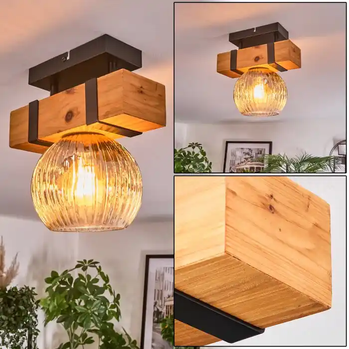 Koop Vandaag Sernadelo Plafondlamp, Kogellampje Natuurlijke kleuren, Zwart, 1-licht