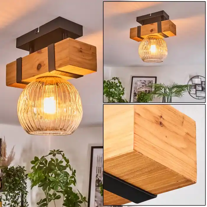 Sernadelo Plafondlamp, Kogellampje Natuurlijke kleuren, Zwart, 1-licht Betaalbaar