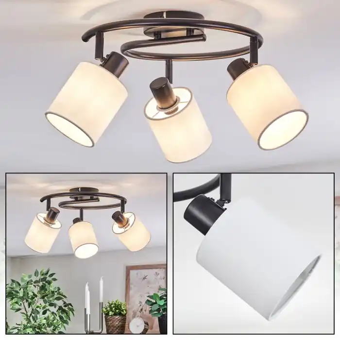 Fallhagen Plafondlamp, Plafondspot Zwart, 3-lichts Koop Online