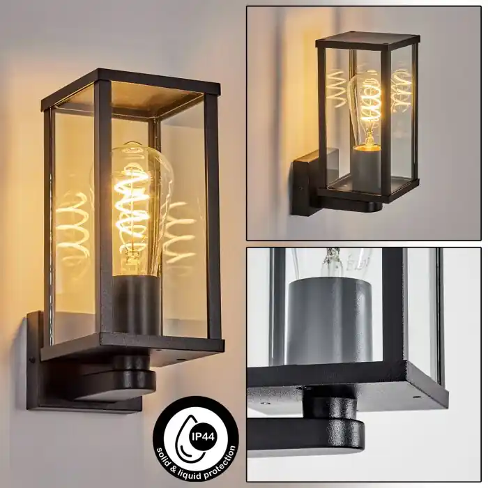 Tourega Wandlamp voor buiten, Wandlamp Zwart, 1-licht Alleen Vandaag