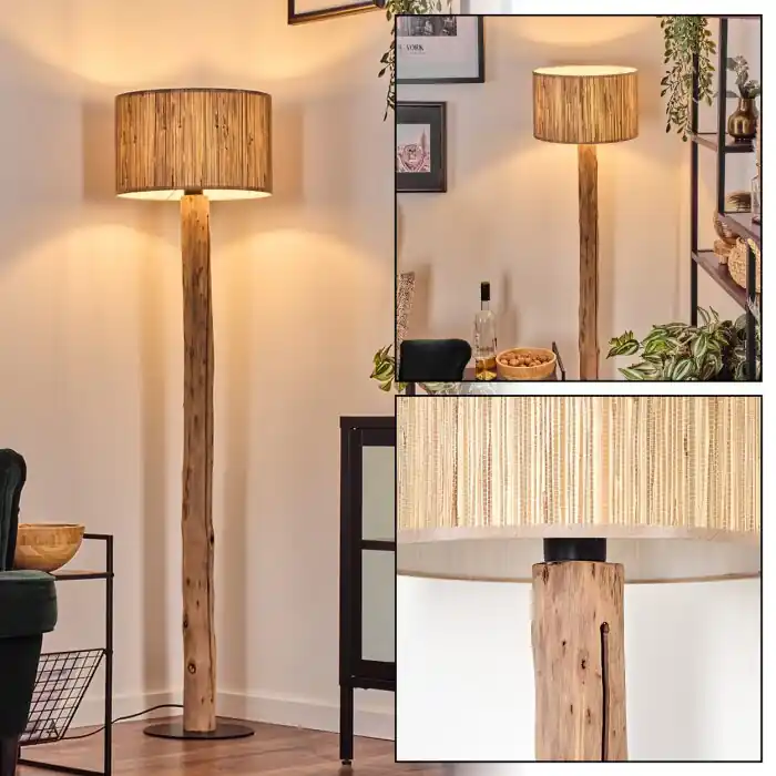 Bongal Staande lamp Natuurlijke kleuren, Zwart, 1-licht Favoriet