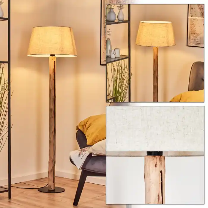 Actieprijs Bassagoda Staande lamp Natuurlijke kleuren, Zwart, 1-licht